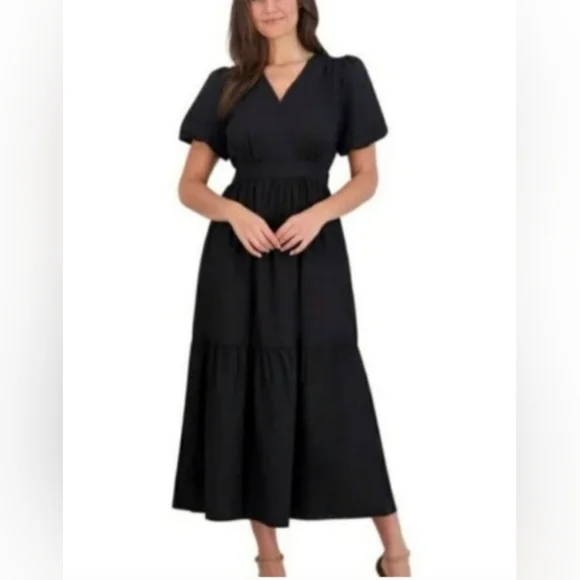 French Connection Black Midi Dress - Picture 1 of 4